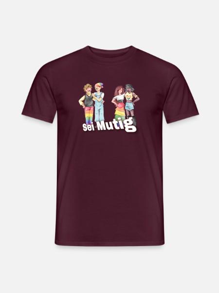 Sei Mutig Pride-Illustration: Vielfalt - Männer T-Shirt - Ziegelrot
