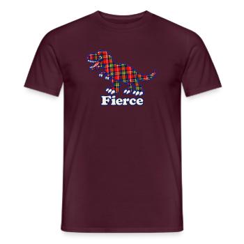 Wilder tartanfarbener karierter T-Rex-Dinosaurier - Männer T-Shirt - Ziegelrot - Vorne - AI Model Male 178 light (178cm)