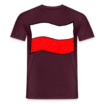 Handgezeichnete polnische Flagge - Männer T-Shirt - Ziegelrot - Vorne - AI Model Male 178 light (178cm)