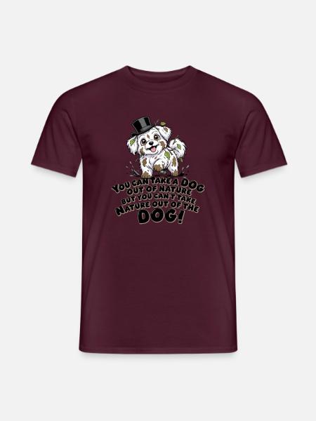 Naturhund Hut Spruch - Männer T-Shirt - Ziegelrot