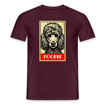 Pudel Hund Retro Vintage Hunde Portrait - Männer T-Shirt - Ziegelrot - Vorne - AI Model Male 178 light (178cm)