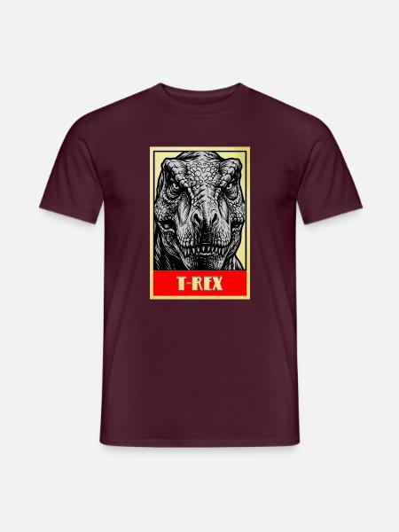 T-Rex Dinosaurier Retro Tyrannosaurus Rex - Männer T-Shirt - Ziegelrot