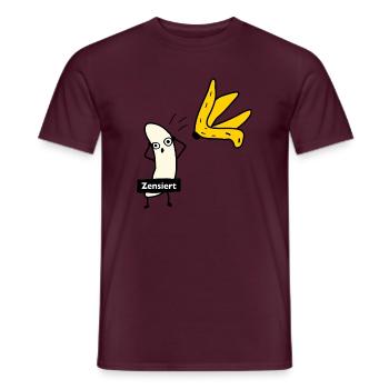 Banane zieht sich aus - Männer T-Shirt - Ziegelrot - Vorne - AI Model Male 178 light (178cm)