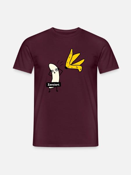 Banane zieht sich aus - Männer T-Shirt - Ziegelrot