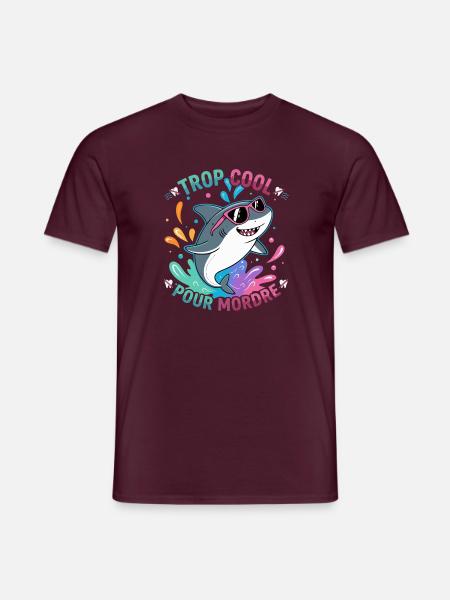 Hai zu cool zum Beißen - Männer T-Shirt - Ziegelrot