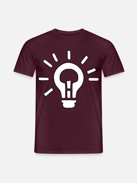 Glühbirne Silhouette - Männer T-Shirt - Ziegelrot