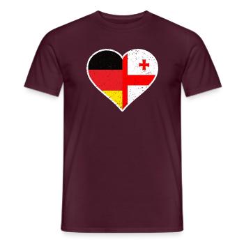 Germany Georgia Vintage Heart - Männer T-Shirt - Ziegelrot - Vorne - AI Model Male 178 light (178cm)