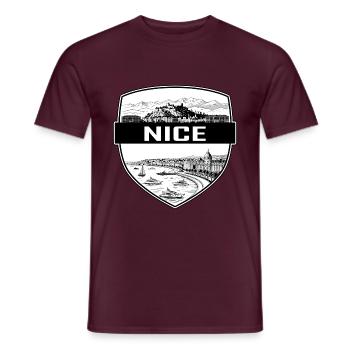 Schönes Frankreich Schildwappen Französische Riviera Strandgeschenk - Männer T-Shirt - Ziegelrot - Vorne - AI Model Male 178 light (178cm)