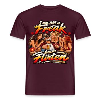 Ich bin kein Freak beim Feiern - Männer T-Shirt - Ziegelrot - Vorne - AI Model Male 178 light (178cm)