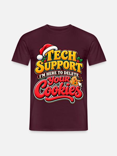 Tech Support Cookies: Holiday Debugger - Männer T-Shirt - Ziegelrot