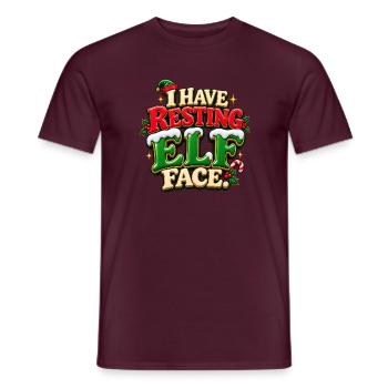 Ruhende Elfengesicht Weihnachtsgrafik - Männer T-Shirt - Ziegelrot - Vorne - AI Model Male 178 light (178cm)