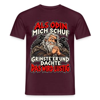 Als Odin mich schuf Wikinger Humor - Männer T-Shirt - Ziegelrot - Vorne - AI Model Male 178 light (178cm)