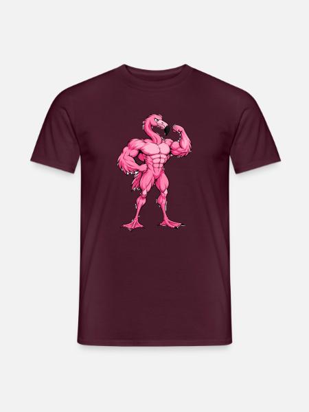 Pink Flamingo Fitness - Männer T-Shirt - Ziegelrot