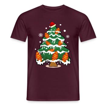 Weihnachten Franzbrötchen Weihnachtsbaum - Männer T-Shirt - Ziegelrot - Vorne - AI Model Male 178 light (178cm)