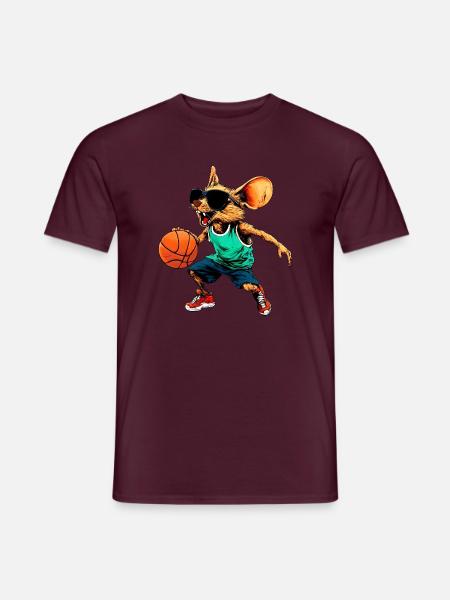 Basketball Maus - Männer T-Shirt - Ziegelrot