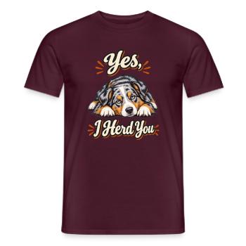 Ja, ich hüte dich – Australian Shepherd Aussie Dad - Männer T-Shirt - Ziegelrot - Vorne - AI Model Male 178 light (178cm)