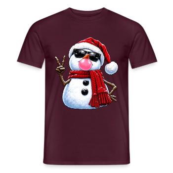 Cool Snowman Bubble Gum Sunglasses Christmas - Männer T-Shirt - Ziegelrot - Vorne - AI Model Male 178 light (178cm)