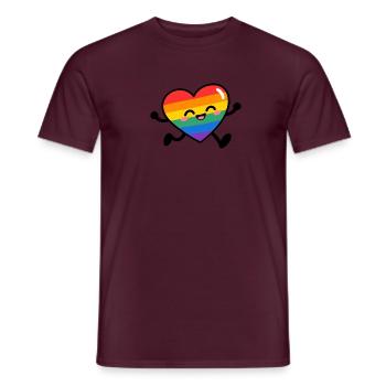 Regenbogenherz-Lächeln - Männer T-Shirt - Ziegelrot - Vorne - AI Model Male 178 light (178cm)