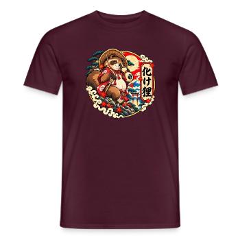 Bake Tanuki: Japans schelmischer Yokai - Männer T-Shirt - Ziegelrot - Vorne - AI Model Male 178 light (178cm)