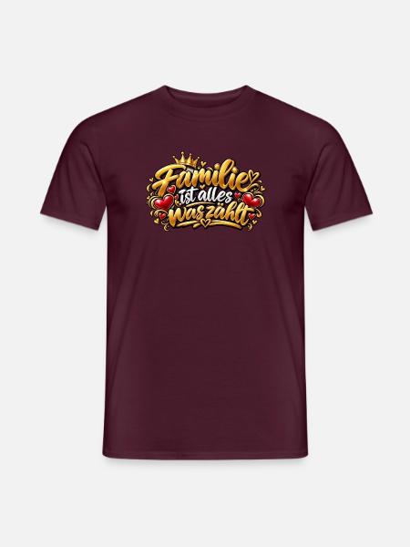 Familie zählt alles - Männer T-Shirt - Ziegelrot