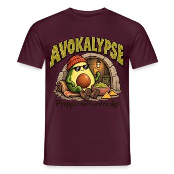 Avocado Apocalypse Prepper Guacamole Food Art - Männer T-Shirt - Ziegelrot - Vorne - AI Model Male 178 light (178cm)