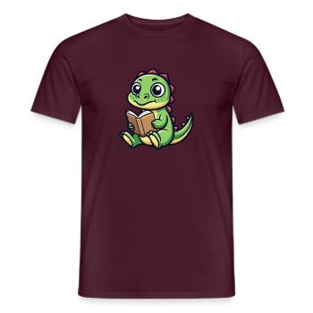 Reading Dinosaurier - Männer T-Shirt - Ziegelrot - Vorne - AI Model Male 178 light (178cm)