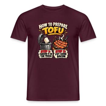 Tofu Plan: Schritt 1-2 - Männer T-Shirt - Ziegelrot - Vorne - AI Model Male 178 light (178cm)