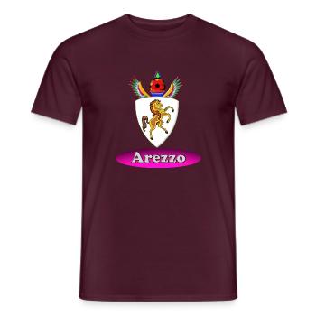 Arezzo-Pferdewappen – Majestätischer Hengst Heraldic Em - Männer T-Shirt - Ziegelrot - Vorne - AI Model Male 178 light (178cm)