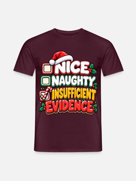 Nett Frech Beweislos Weihnacht - Männer T-Shirt - Ziegelrot