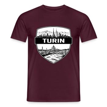 Turin, Italien Schildwappen Maulwurf Antonelliana Geschenk - Männer T-Shirt - Ziegelrot - Vorne - AI Model Male 178 light (178cm)