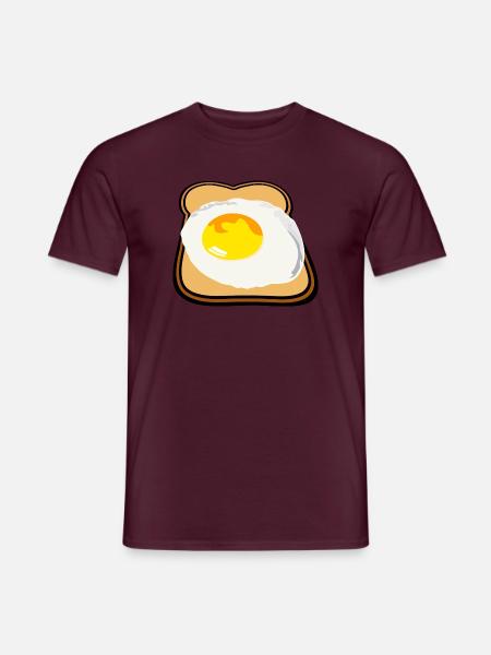 Spiegelei Toast - Männer T-Shirt - Ziegelrot