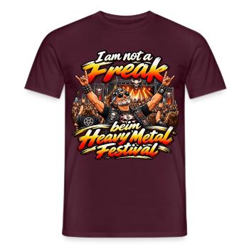 Ich bin kein Freak beim Heavy Metal Festival - Männer T-Shirt - Ziegelrot - Vorne - AI Model Male 178 light (178cm)