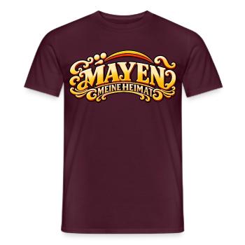 Mayen – Meine Heimat Retro Schriftzug - Männer T-Shirt - Ziegelrot - Vorne - AI Model Male 178 light (178cm)