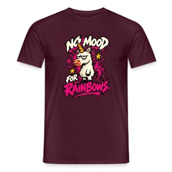 No Mood For Rainbows Lustiges Anti Einhorn Design - Männer T-Shirt - Ziegelrot - Vorne - AI Model Male 178 light (178cm)