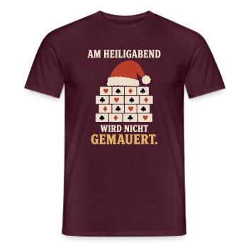 Am Heiligabend wird nicht gemauert – Skat Doko - Männer T-Shirt - Ziegelrot - Vorne - AI Model Male 178 light (178cm)