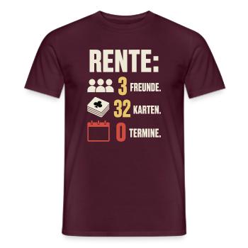 Rente 3 Freunde 32 Karten 0 Termine – Skat - Männer T-Shirt - Ziegelrot - Vorne - AI Model Male 178 light (178cm)
