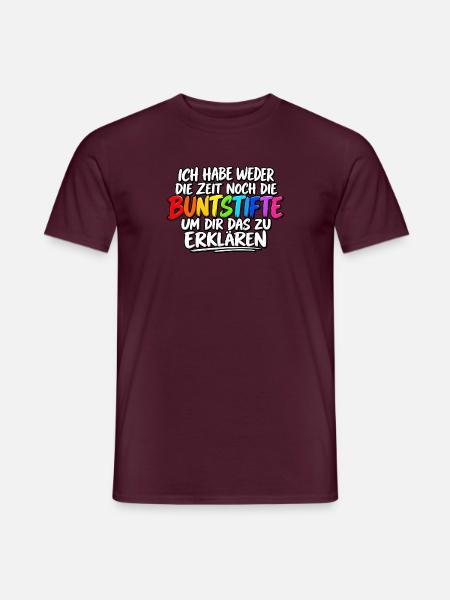 Buntstifte Regenbogen Zitat - Männer T-Shirt - Ziegelrot