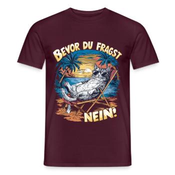 Bevor Du Fragst Nein - Männer T-Shirt - Ziegelrot - Vorne - AI Model Male 178 light (178cm)