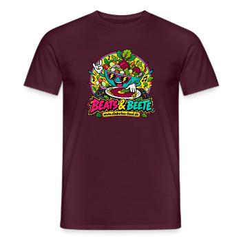 Beats & Beete: Gemüse-Rhythmus - Männer T-Shirt - Ziegelrot - Vorne - AI Model Male 178 light (178cm)