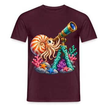 Kleiner Nautilus im Korallen-Observatorium - Männer T-Shirt - Ziegelrot - Vorne - AI Model Male 178 light (178cm)