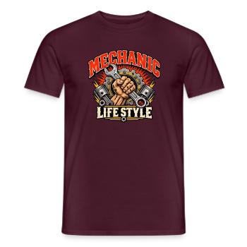 Lebensstil als Mechaniker - Männer T-Shirt - Ziegelrot - Vorne - AI Model Male 178 light (178cm)