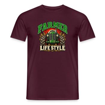 Farmer Life Style Traktor-Grafik - Männer T-Shirt - Ziegelrot - Vorne - AI Model Male 178 light (178cm)
