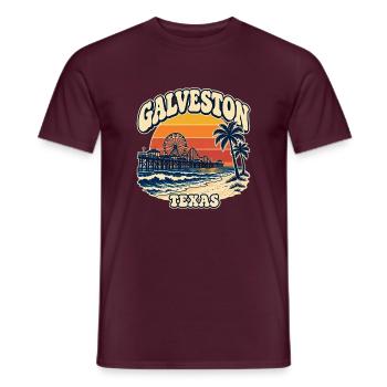 Galveston Pier Sunset Texas - Männer T-Shirt - Ziegelrot - Vorne - AI Model Male 178 light (178cm)