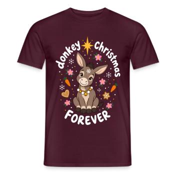 Esel Weihnachten süß Familie Bauernhof - Männer T-Shirt - Ziegelrot - Vorne - AI Model Male 178 light (178cm)