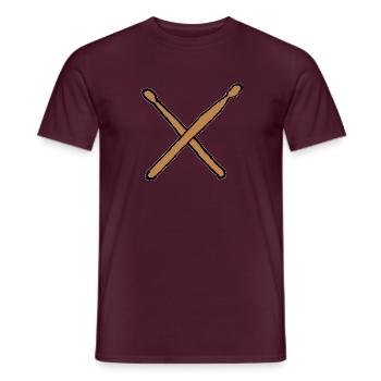 Drumsticks Schlagzeug Drummer - Männer T-Shirt - Ziegelrot - Vorne - AI Model Male 178 light (178cm)