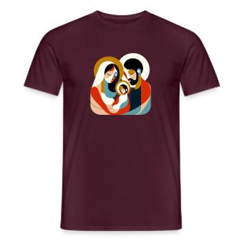 Abstract Holy Family Nativity - Männer T-Shirt - Ziegelrot - Vorne - AI Model Male 178 light (178cm)