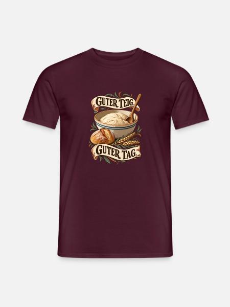 Guter Teig Brotbackkunst  - Männer T-Shirt - Ziegelrot