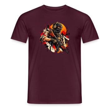 Taktischer Soldat - Geschenk für Gamer Motiv  - Männer T-Shirt - Ziegelrot - Vorne - AI Model Male 178 light (178cm)