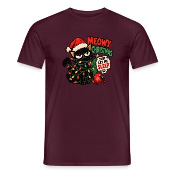 Eine Katze, die Weihnachten hasst - Männer T-Shirt - Ziegelrot - Vorne - AI Model Male 178 light (178cm)