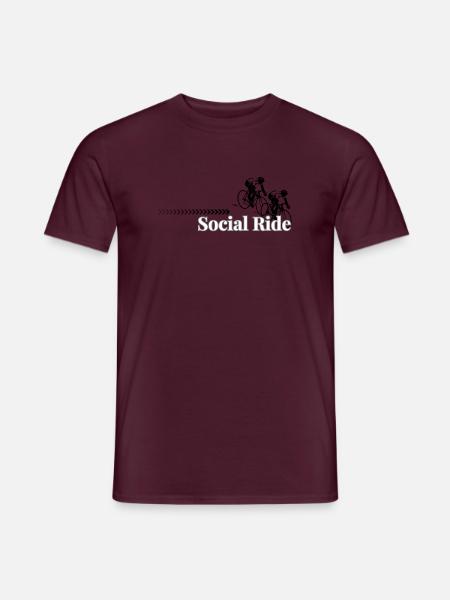 Social Ride Retro Typography - Männer T-Shirt - Ziegelrot